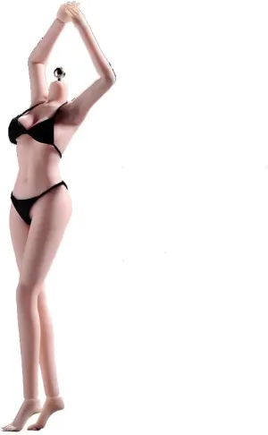 1/12 Scale Flexible Female Body 6in Pale Skin Detachable Feet Seamless Action Figure Body Doll Collection Miniature Figure Body Without Head Sculpt