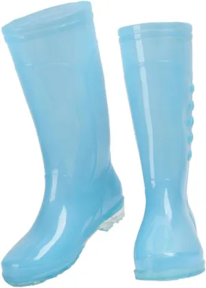 1Pair Transparent High Rain Boots for Women Durable Outdoor Non Slip Rain Shoes Comfortable Candy Design for Wet Weather Protection