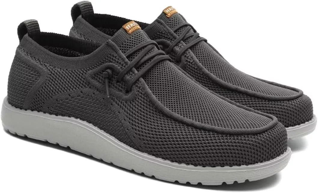 1TAZERO Men Wide Width Slip On Shoes Loafer with Arch Support Insoles Men Casual Shoes for Plantar Fasciiti with Arch Support