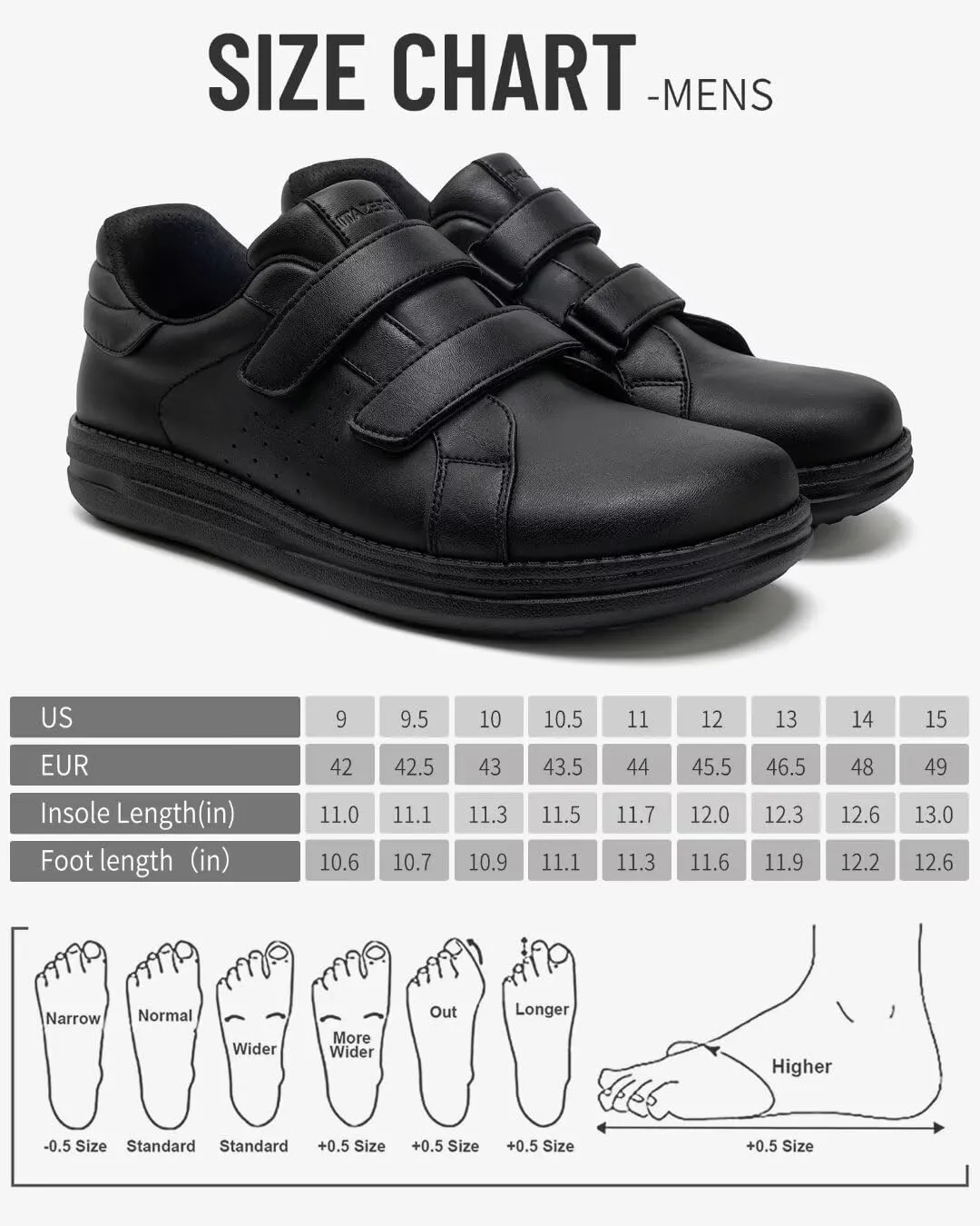 1TAZERO Wide-Shoes for Men - Toe-Box Walking Shoes with Arch Support
