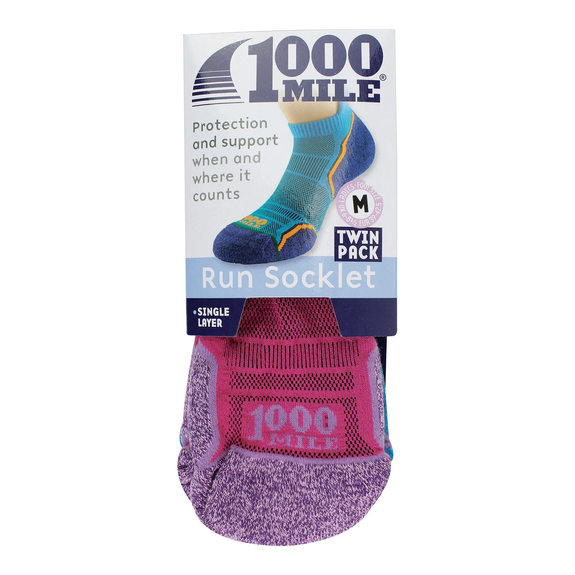 2 Pack Ladies Single Layer Running Ankle Socks