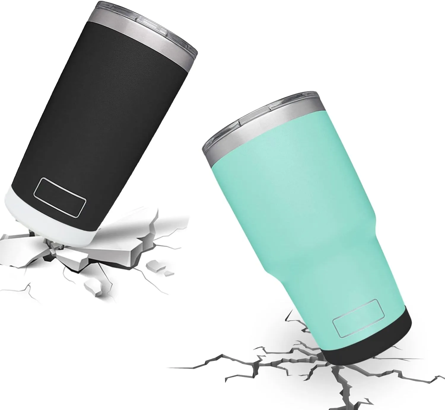 2 PCS Silicone Boot Sleeve for YETI Tumbler 20 oz 30 oz - Safer Protection and Less Noise Accessories for Tervis Tumbler Coffee Mug Cup 30 oz 20oz - Dishwasher Safe