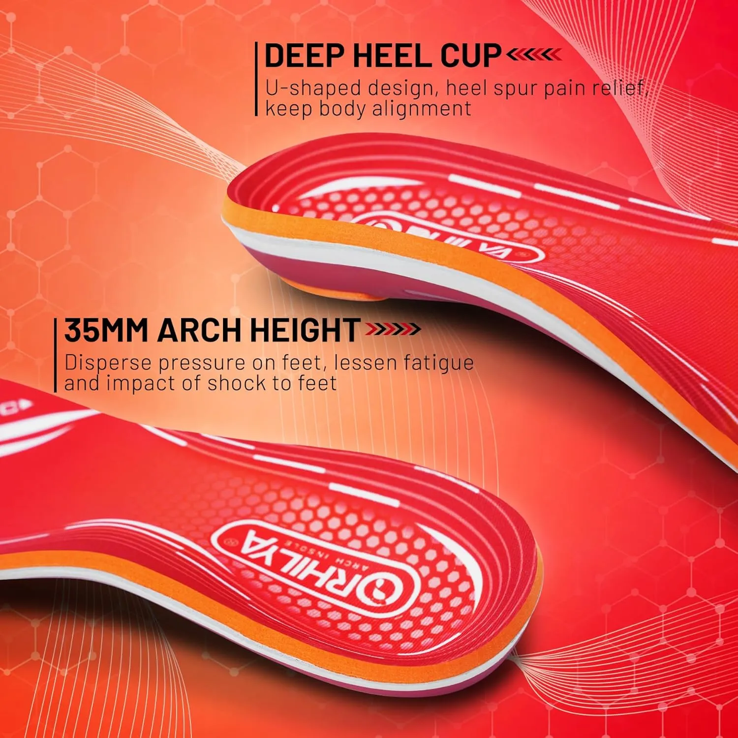 220lbs  Plantar Fasciitis Relief Foot Pain Arch Support Insert Orthotics Insole, Women Men Shoe Inserts Standing All Day, Comfort Cushion Work Boot Insole Flat Feet Heel Spur Size 11, 295MM
