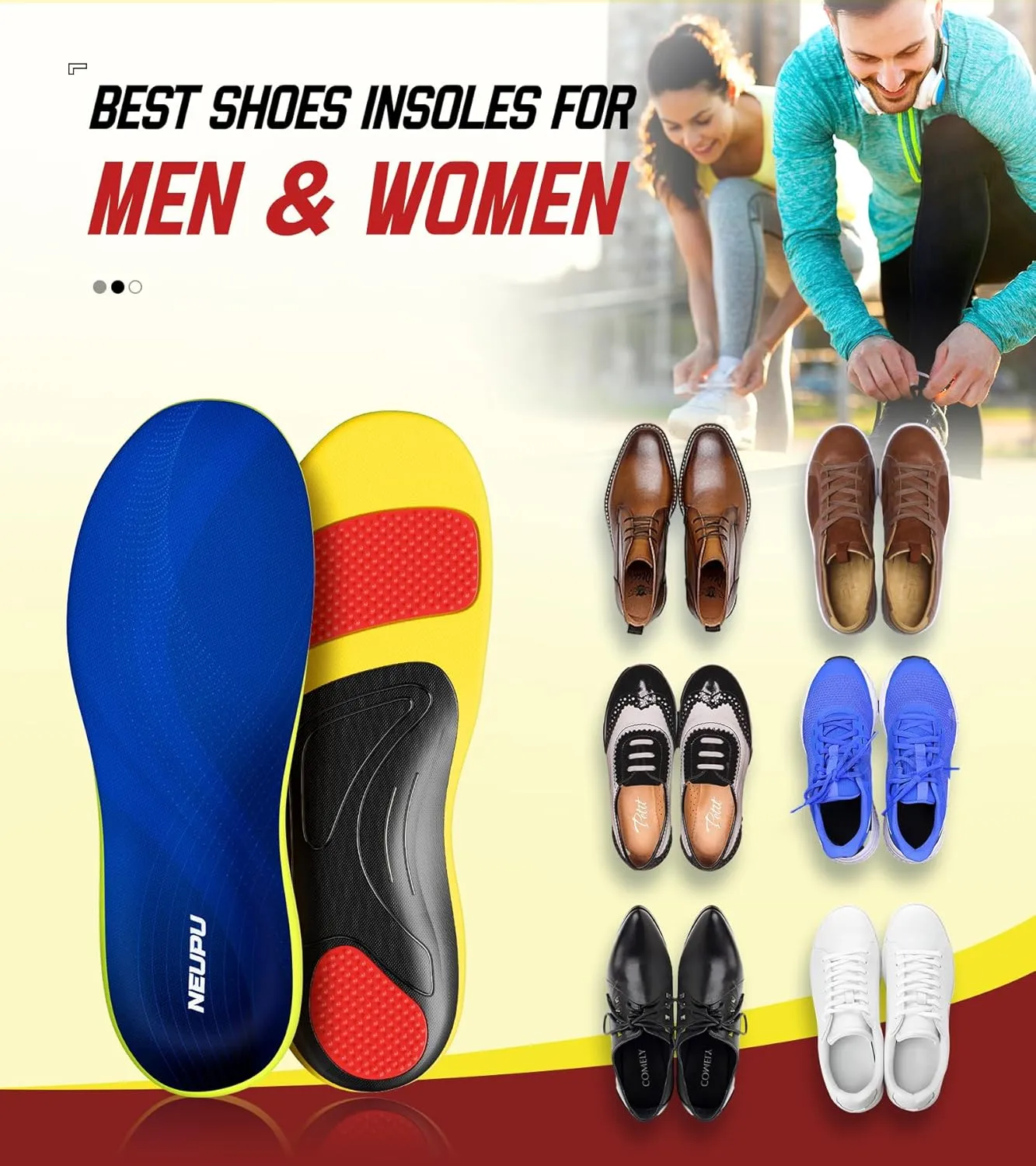 240 lbs Plantar Fasciitis Insoles Men Women, 100% Memory Foam Comfort Heavy Duty High Arch Support Inserts for Pain Relief Absorb Shock, Work Boot Shoe Insoles Orthotic for Flat Feet, Foot Pain