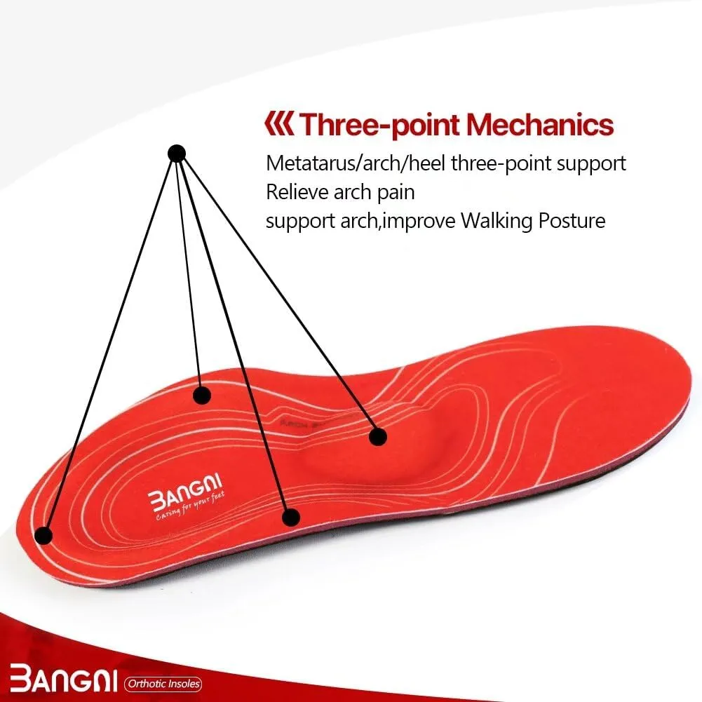 3ANGNI Arch Support Insoles, Orthotic Insoles for Flantar Fasciitis Flat Feet Low Arch Pronation Metatarsalgia, High Arch Foot Support Orthopedic Insert Men Women