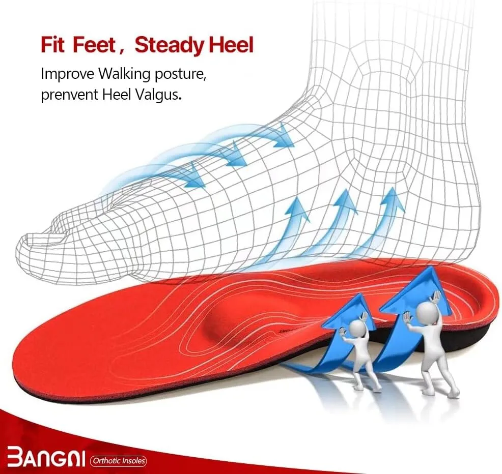 3ANGNI Arch Support Insoles, Orthotic Insoles for Flantar Fasciitis Flat Feet Low Arch Pronation Metatarsalgia, High Arch Foot Support Orthopedic Insert Men Women