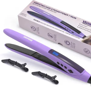 3D Floating Hair Straightener for Women, 1" Flat Iron with Vibrating Ceramic Plate - Ionic Technology & Volcanic Mineral for Moisturzing, Straightener and Curler, 10 Heat Settings