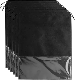 6 Pack Shoe Bags for Tall Boot Knee High Boot Storage Bag - 19.6" X 23.6", Black