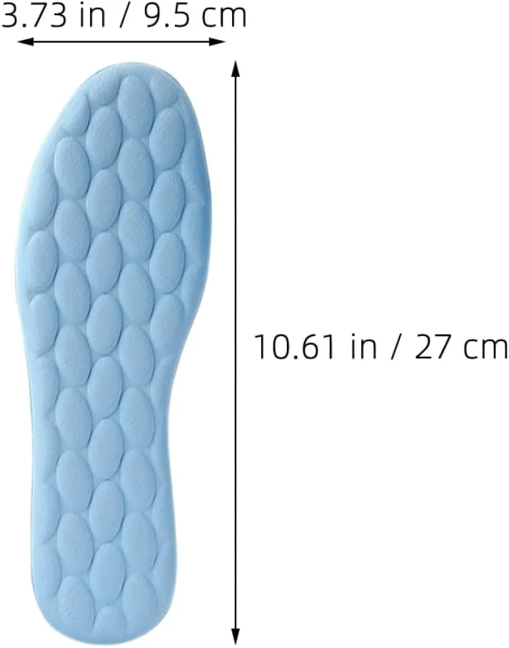 6 Pairs of Shoe Insoles Women's Men's Basketball Inserts 4d Stone Foam Breathable Sweat Absorbent Anti-Slip High Elastic Shock Absorbing for Basketball Players