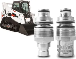6679837 6680018 Hydraulic Flat Face Connect Coupler, Male & Female Coupler Kit, Thread Φ46mm Compatible with Bobcat 753-883, A220 - A770, S130 - S770, T140 - T870