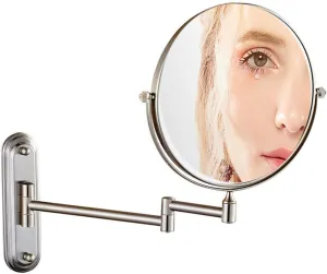 6/8-Inch Wall Mounted Makeup Mirror, Two-Sided Swivel Wall Mount Mirror, 3/5/7/10x Magnification, 360 Degree Swivel(8in,3X)