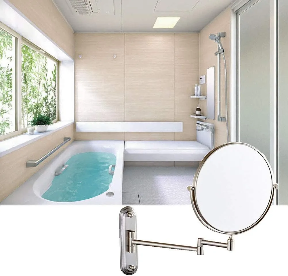6/8-Inch Wall Mounted Makeup Mirror, Two-Sided Swivel Wall Mount Mirror, 3/5/7/10x Magnification, 360 Degree Swivel(8in,3X)