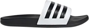 adidas Unisex Adilette Comfort Slides Sandal, White/Core Black/Core Black, 18 US Men