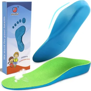 Ailaka Kids Orthotic Arch Support Insoles, PU Foam Cushioning Arch Support Shoe Insert for Overpronation Children Toddlers Flat feet, Plantar Fasciitis(12-1.5 M US Little Kid)