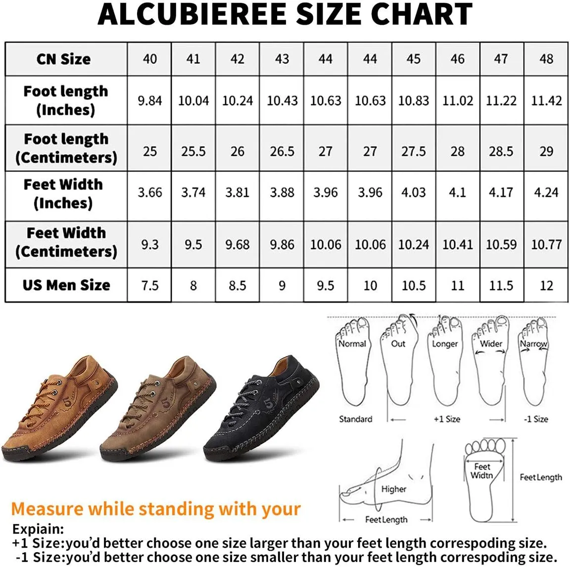 alcubieree Mens Leather Casual Shoes Comfortable Fashion Sneakers Loafers Lightweight Dress Walking Driving Shoes for Men（Size 7.5-13）