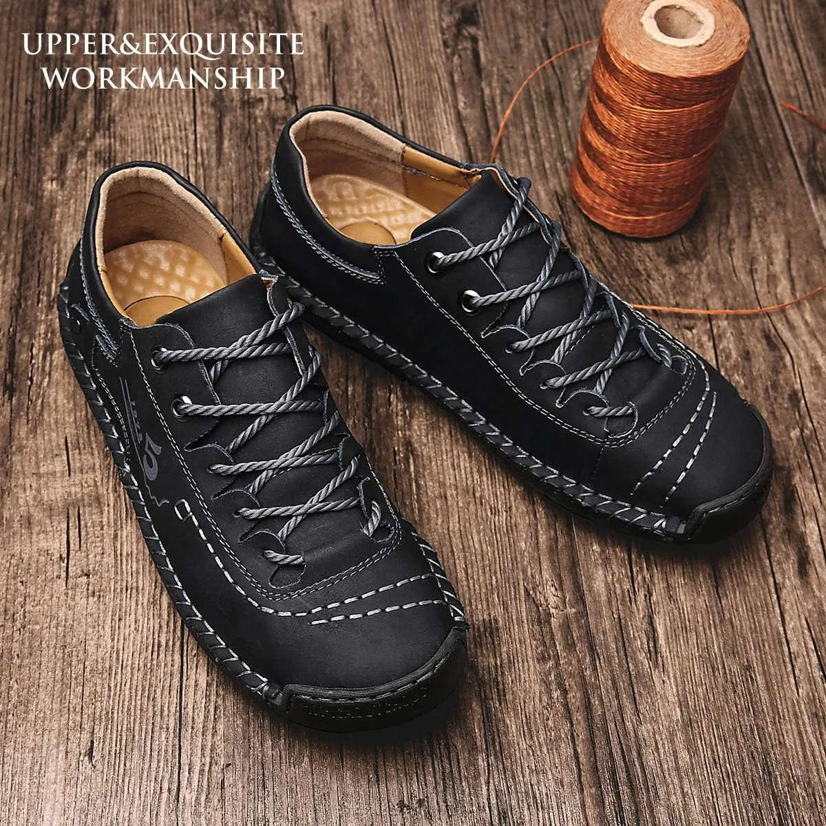 alcubieree Mens Leather Casual Shoes Comfortable Fashion Sneakers Loafers Lightweight Dress Walking Driving Shoes for Men（Size 7.5-13）