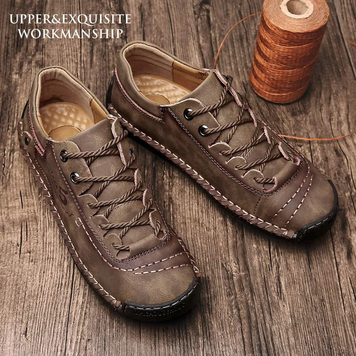 alcubieree Mens Leather Casual Shoes Comfortable Fashion Sneakers Loafers Lightweight Dress Walking Driving Shoes for Men（Size 7.5-13）