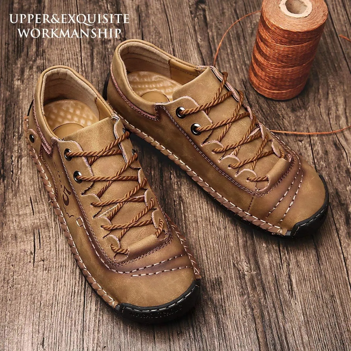 alcubieree Mens Leather Casual Shoes Comfortable Fashion Sneakers Loafers Lightweight Dress Walking Driving Shoes for Men（Size 7.5-13）