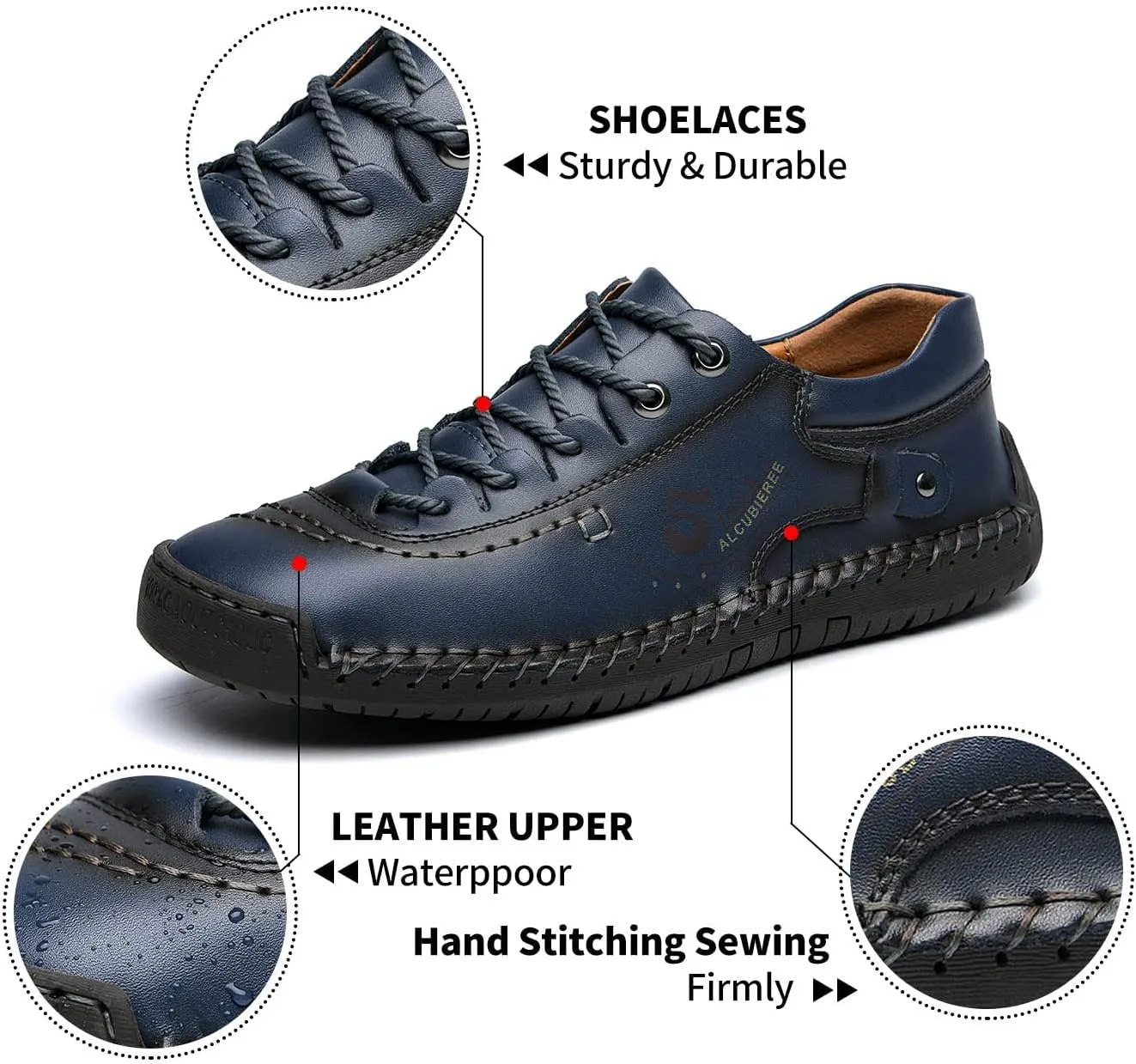 alcubieree Mens Leather Casual Shoes Comfortable Fashion Sneakers Loafers Lightweight Dress Walking Driving Shoes for Men（Size 7.5-13）