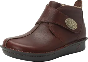 Alegria Womens Caiti Chestnut Leather Ankle Boots 7-7.5 M US