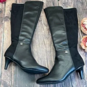 Alfani Black Manmade Hakuup Wide Calf Boots 9M