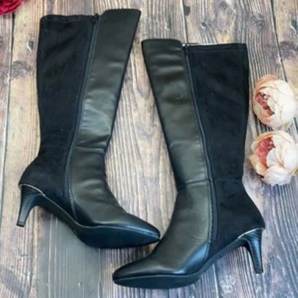 Alfani Black Manmade Hakuup Wide Calf Boots 9M