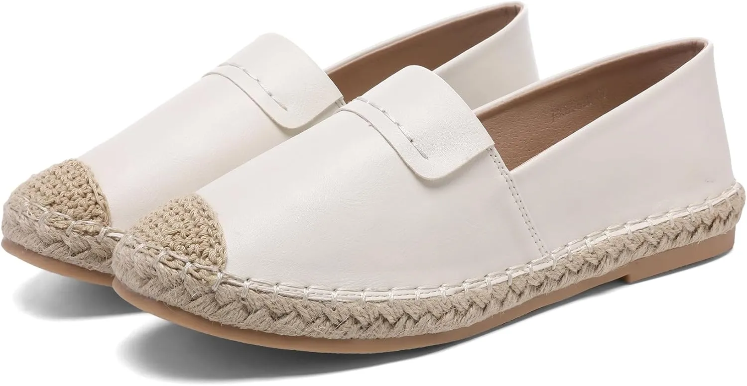 Altxic Women's Cap-Toe Classic Comfortable Slip on Lightweight Casual Espadrilles Loafer Flat
