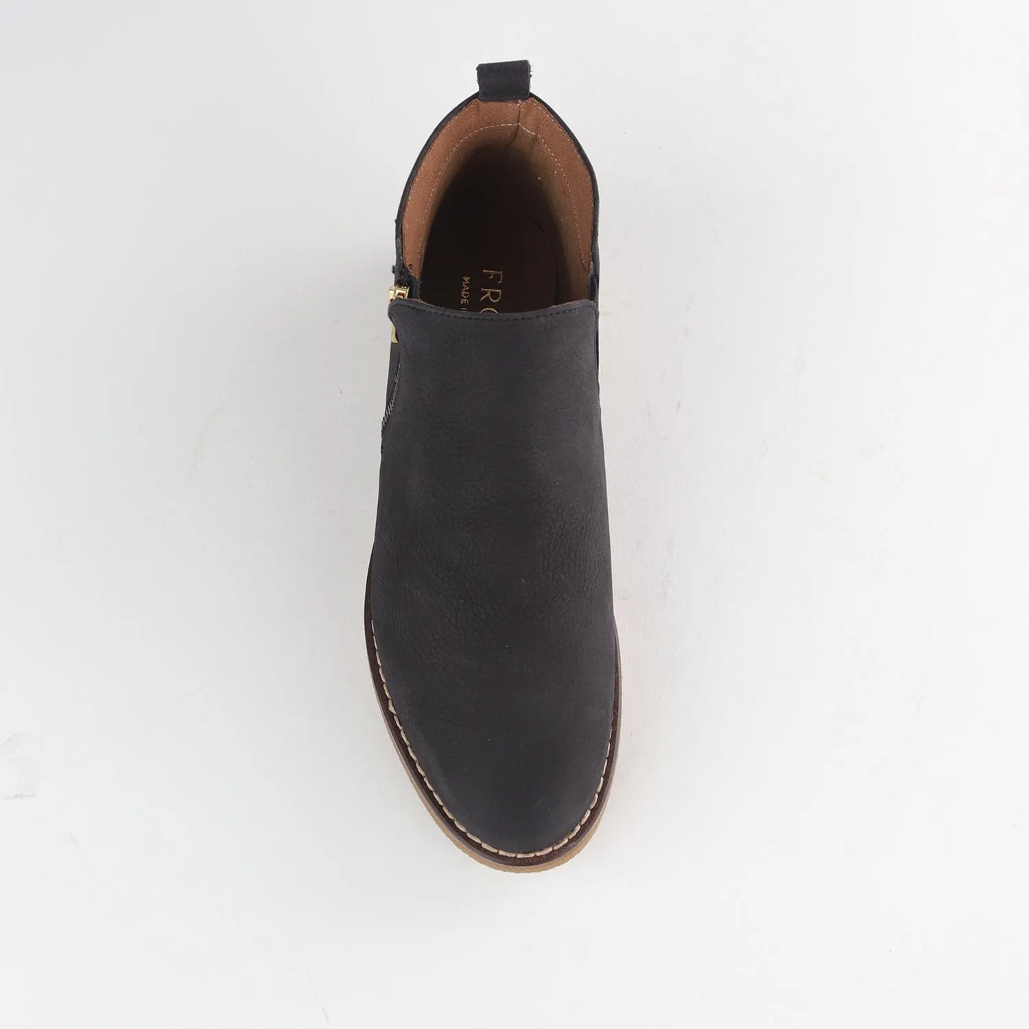 Ankle Boot with Gold Zip in Black - 12777