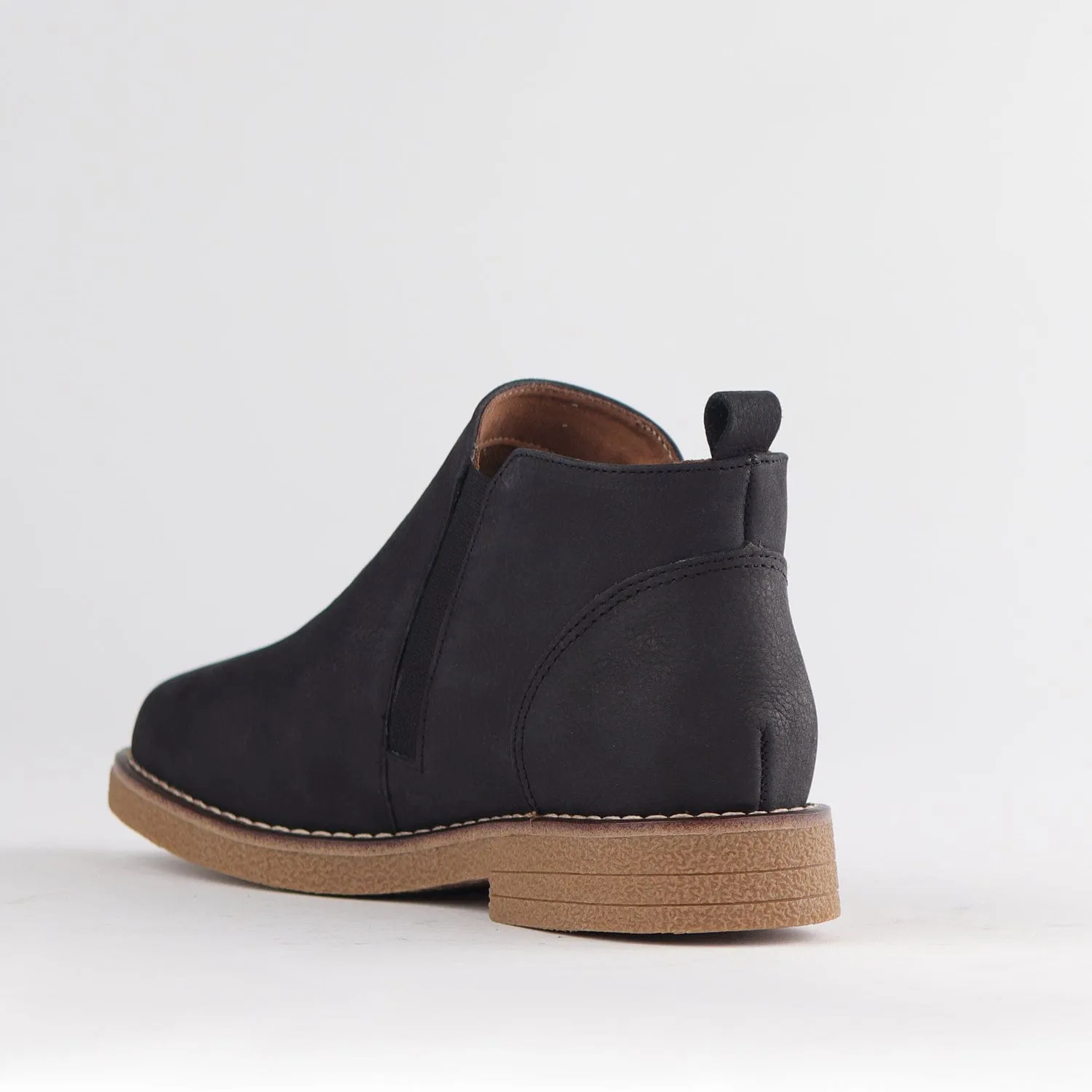 Ankle Boot with Gold Zip in Black - 12777