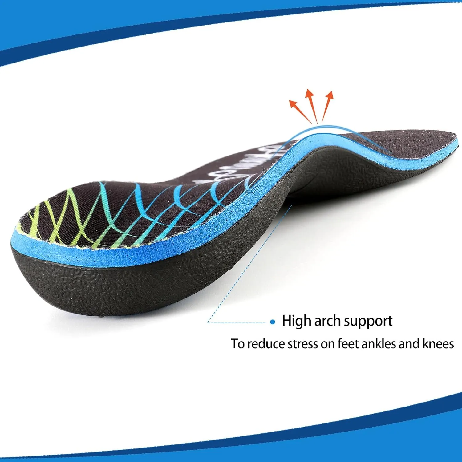 Arch Support Inserts for Plantar Fasciitis Relief Insoles for Men Women Orthotics of Flat Feet High Arch Heel Pain Relief Shoe Inserts (Men 10-10.5 | Women 12-12.5, Black)