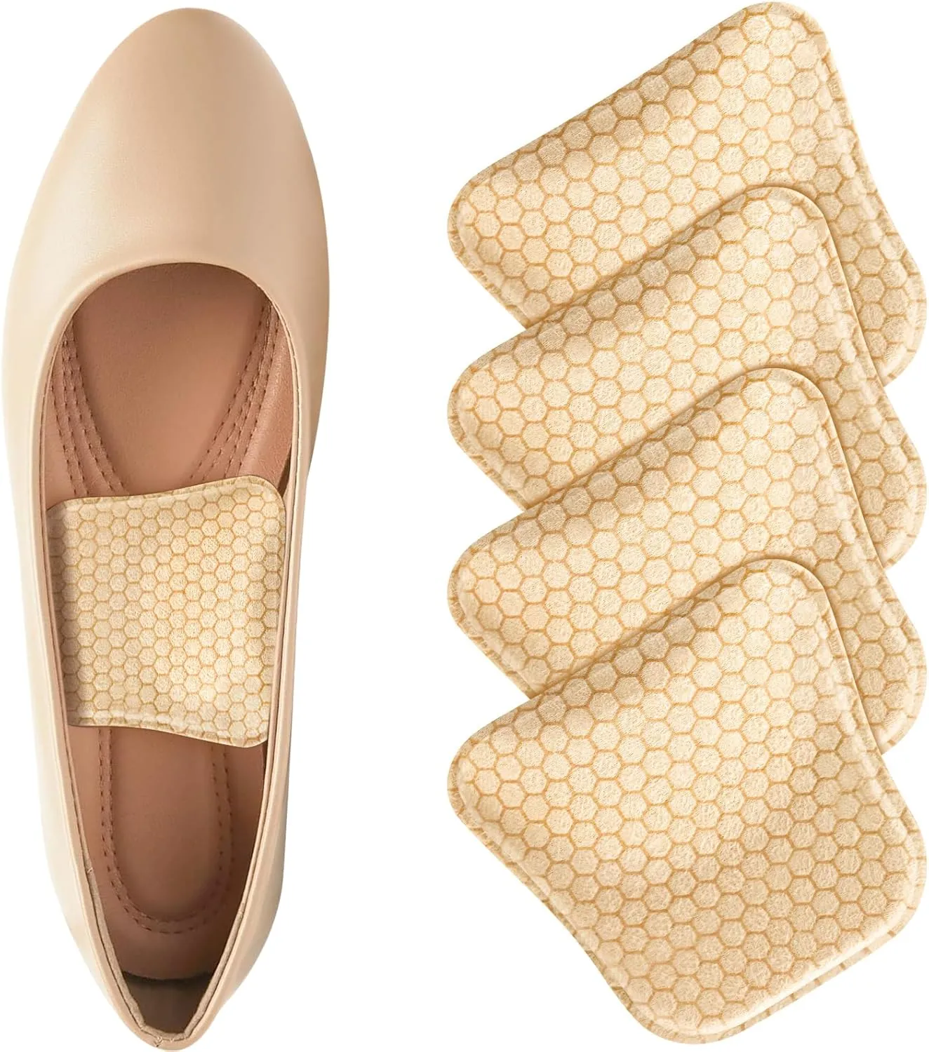 Arch Support Inserts Women for Flat Feet, Gel Arch Inserts for Plantar Fasciitis Relief, Non-Slip Arch Support Pads, Two-Option of Different Heights (Low-Beige)