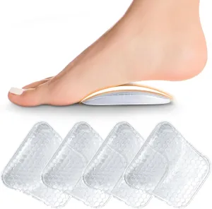 Arch Support Inserts Women for Flat Feet, Gel Arch Inserts for Plantar Fasciitis Relief, Non-Slip Arch Support Pads, Two-Option of Different Heights (Low-Clear)
