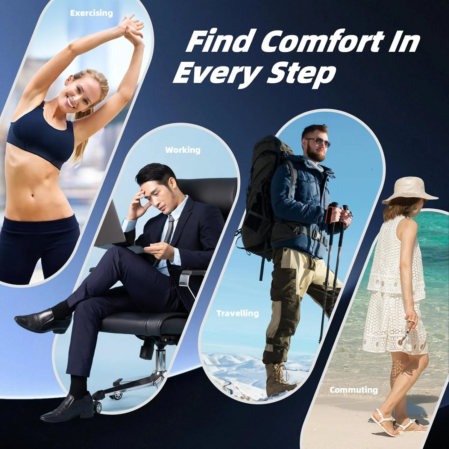 Arch Support Inserts Women for Flat Feet, Gel Arch Inserts for Plantar Fasciitis Relief, Non-Slip Arch Support Pads, Two-Option of Different Heights (Low-Clear)