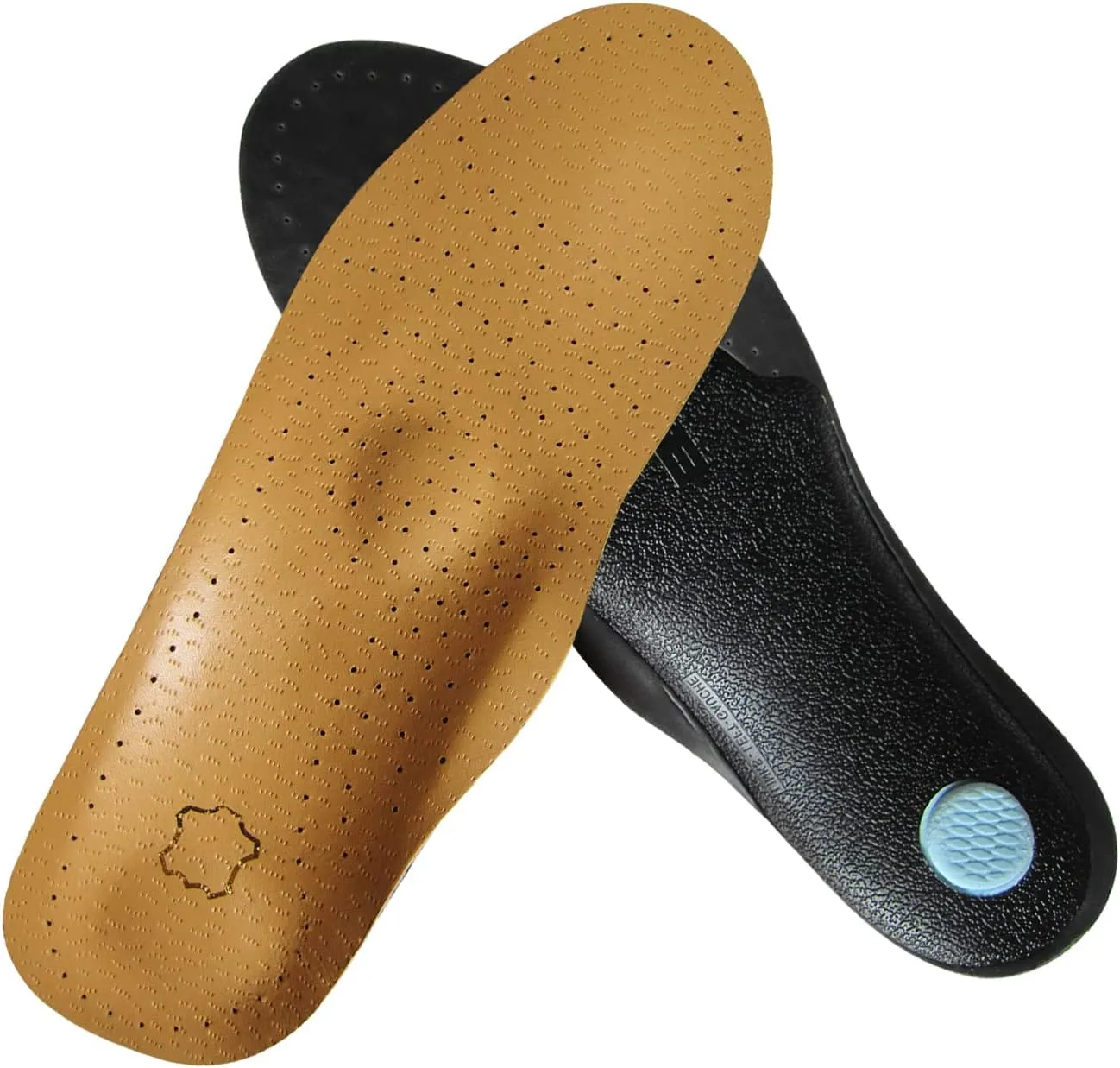 Arch Support Leather Insoles for Men Orthotic Shoe Insoles for Flat Feet Plantar Fasciitis Bone Spurs Non Slip Shoe Pads for Absorption and Comfort Cushioning, Mens 11-11.5 M US