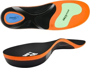 Arch Support Orthotic Insoles Men Women, Poron Foam Plantar Fasciitis Heavy Duty Support Shoe Insert for Flat Feet,Long Walking&Standing Work,Basketball,Tennis(Men 9-10.5/Women 10-11.5)