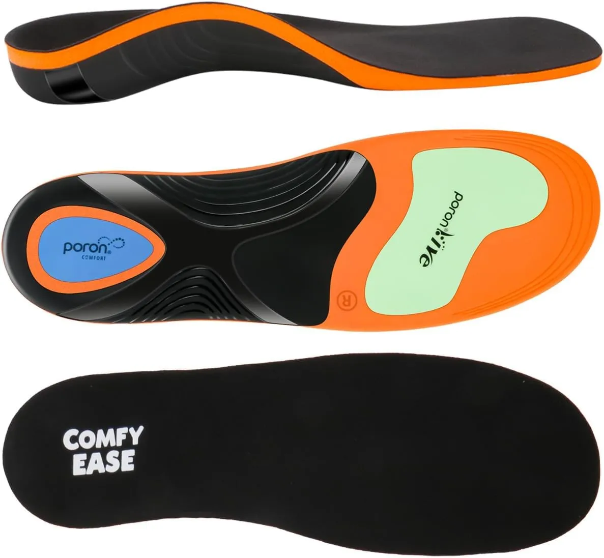 Arch Support Orthotic Insoles Men Women, Poron Foam Plantar Fasciitis Heavy Duty Support Shoe Insert for Flat Feet,Long Walking&Standing Work,Basketball,Tennis(Men 9-10.5/Women 10-11.5)