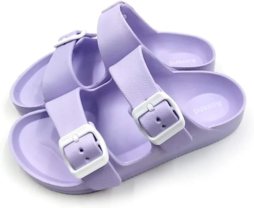 Asverd Kids Double Buckle Adjustable Arch Support Flat Sandals for Boys Girls ASKID068