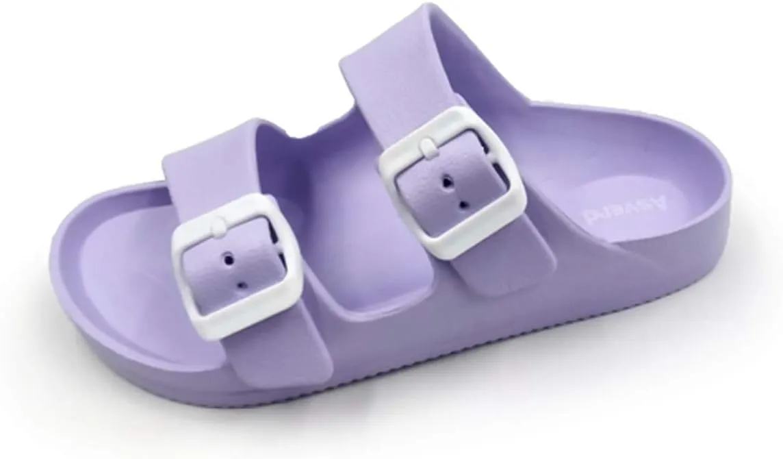 Asverd Kids Double Buckle Adjustable Arch Support Flat Sandals for Boys Girls ASKID068