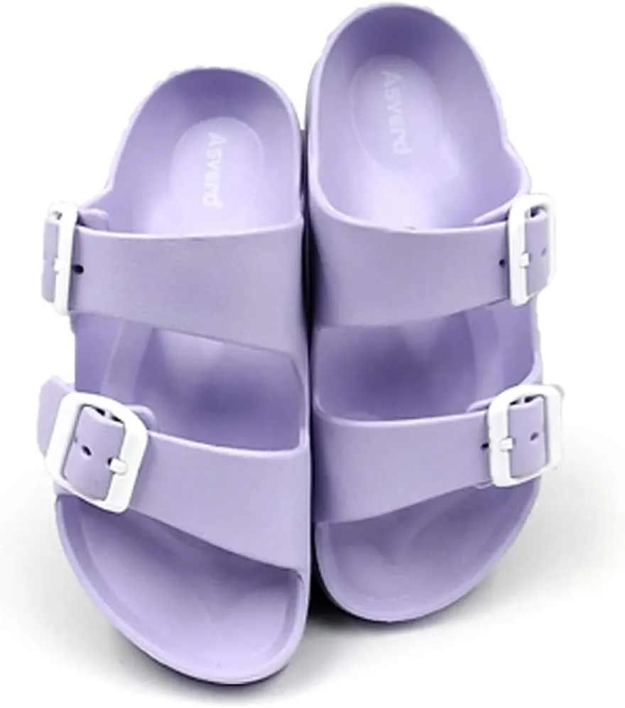Asverd Kids Double Buckle Adjustable Arch Support Flat Sandals for Boys Girls ASKID068