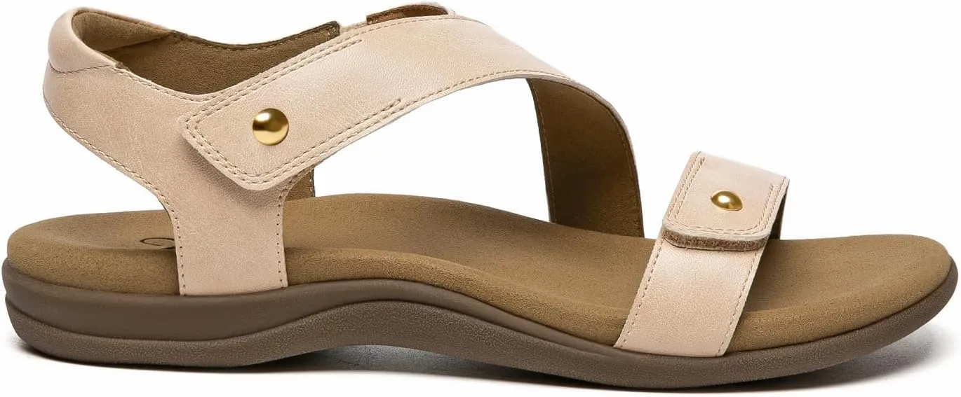 Athlefit Women's Comfortable Orthopedic Sandals with Arch Support Adjustable Walking Casual Orthotic Sandals