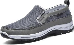 Auguscare Shoes Men, Orthowalkway Mens Shoes, Men's Arch Support Slip-On Canvas Loafers, Outdoor Orthopedic Sneakers