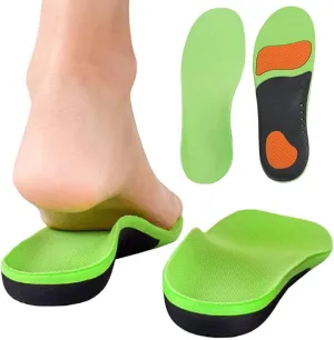 Bacophy Kids Orthotic Arch Support Insoles, Plantar Fasciitis Cushioning Shoe Inserts, Shock Absorption Velvet Surfaces Deep Heel Cup Chinldren Inner Soles for Flat Feet, Feet Heel Pain Relief (XXL)