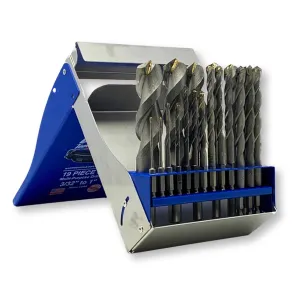 Bad Dog 19 Piece Multipurpose High Speed Drill Bit Set. Unique Carbide, Titanium, Cobalt Tip & Armor Steel Hex Shank. Made in USA. Drill Through Everything! Hardened Steel, Masonry, Wood, Tile & More