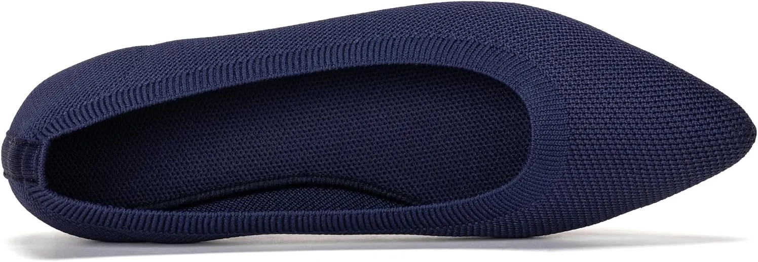 BEJINASH Women's Pointed Toe Flats Knit Flats Shoes for Women Comfortable Light Walking Shoes