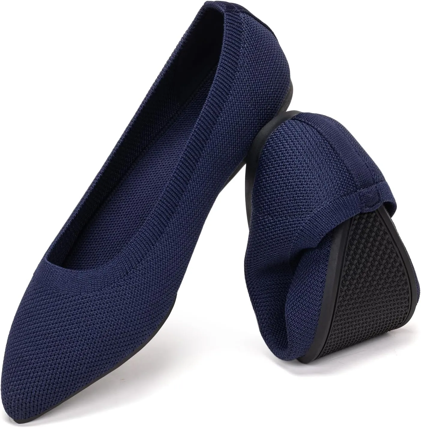 BEJINASH Women's Pointed Toe Flats Knit Flats Shoes for Women Comfortable Light Walking Shoes