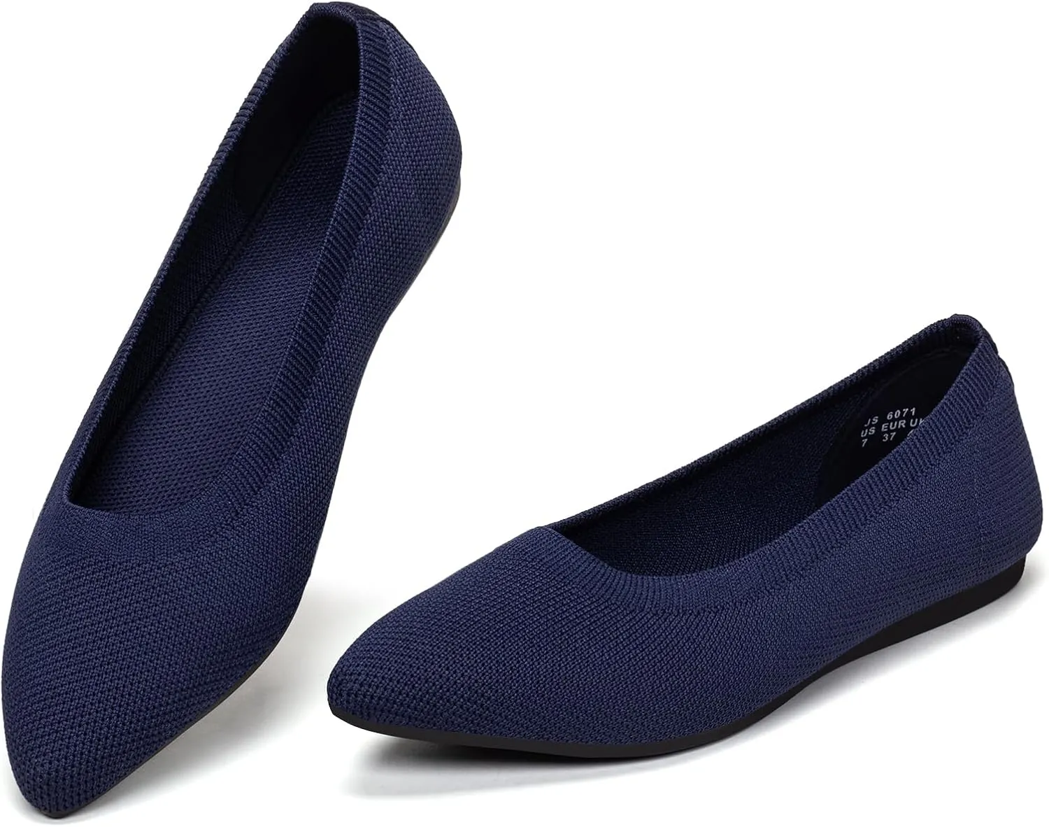 BEJINASH Women's Pointed Toe Flats Knit Flats Shoes for Women Comfortable Light Walking Shoes