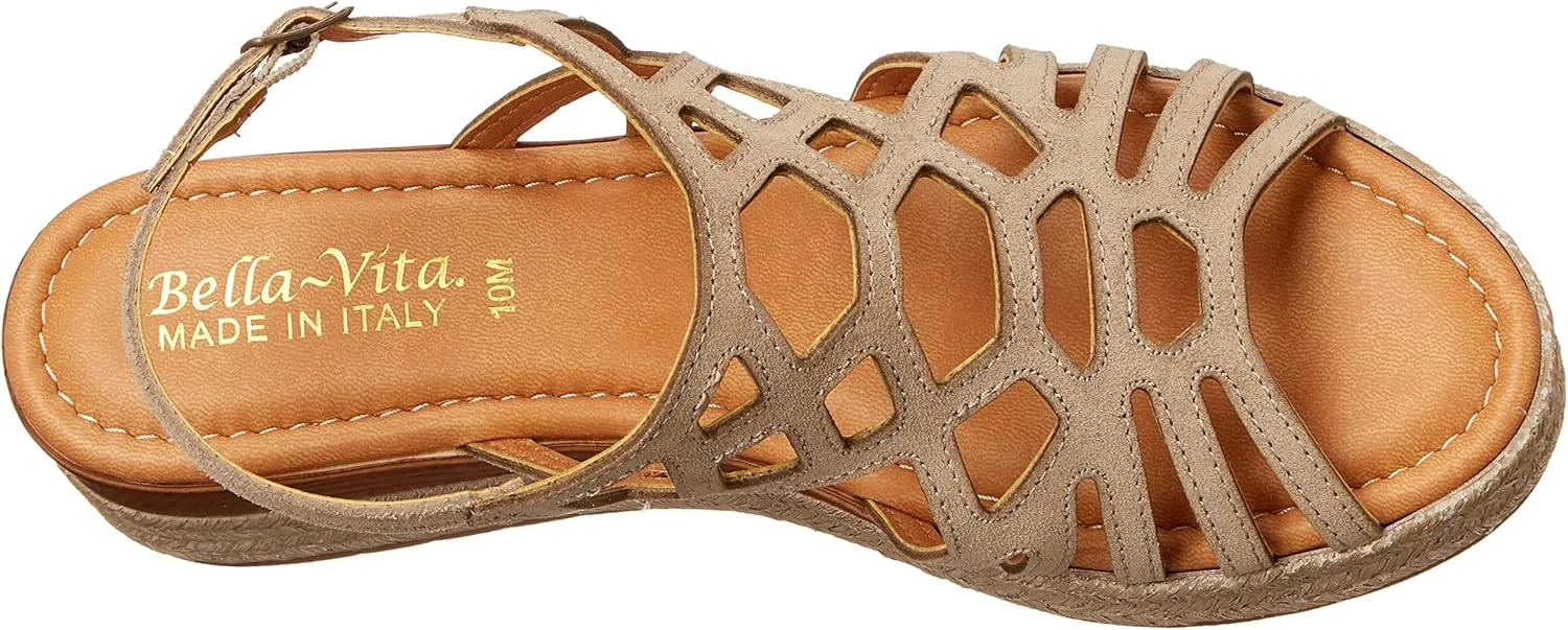 Bella Vita Made in Italy Women's Zip-Italy Platform Sandal Flat