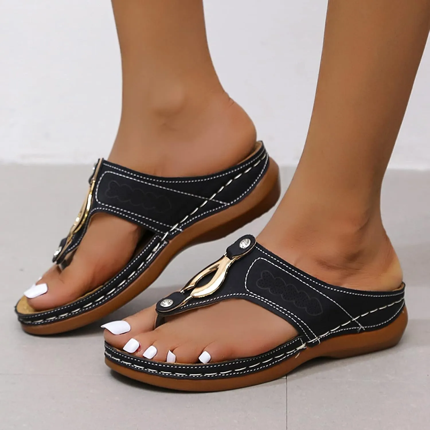 Best Slip On Walking Shoes for Women with Arch Support Womens Black Flats Orthopedic Comfort Wedge Sandals for Women Recovery Sandals Women Leather Sandals for Women Dressy Sandals Women with Heels