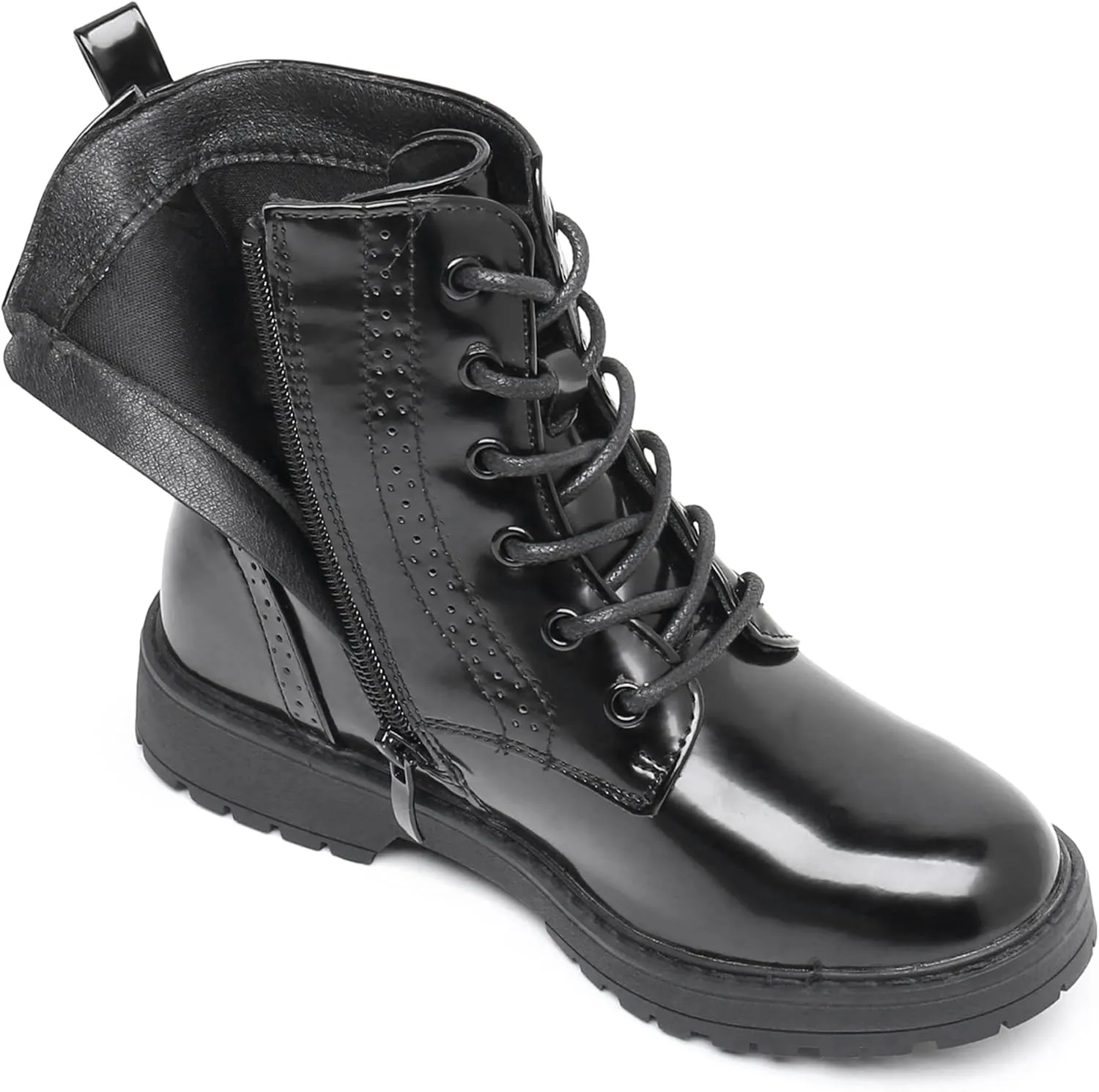 Blikcon Kids Girls Combat Ankle Boots Lace up Inner Zipper Fashion Booties (Little Kid/Big Kid)…