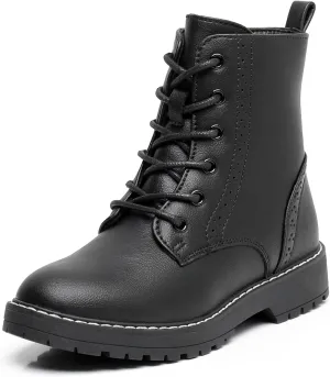 Blikcon Kids Girls Combat Ankle Boots Lace up Inner Zipper Fashion Booties (Little Kid/Big Kid)…